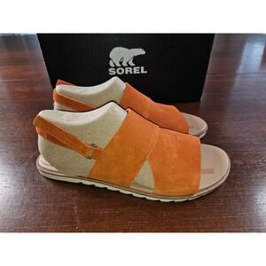 Sorel Women's Ella ll Slingback Sandal Desert Sun Chalk Size 9.5 NEW In Box